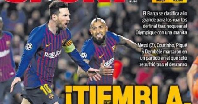 "أوروبا تهتز".. صحافة كتالونيا تحتفل بخماسية برشلونة ضد ليون